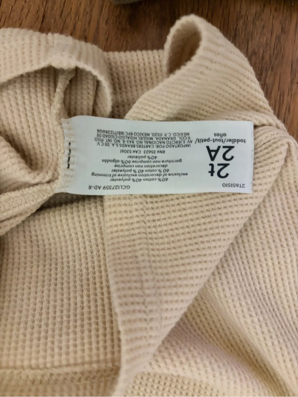 OshKosh B'gosh Beige Waffle Henley Top
